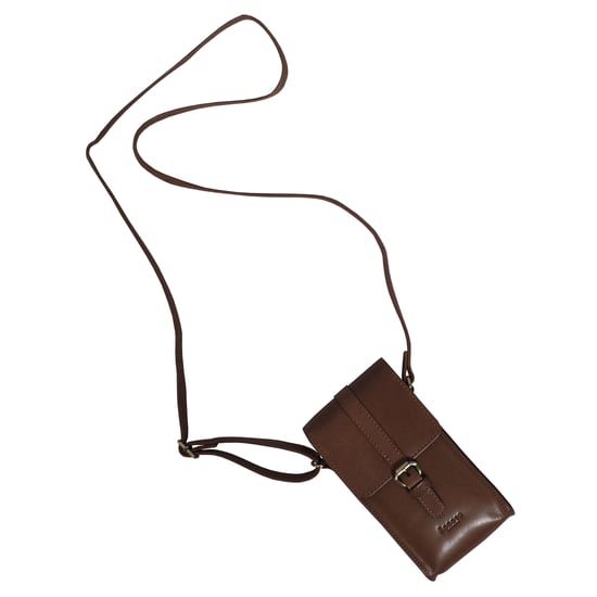'PETRA' Polished VT Real Leather Mobile Phone Crossbody Bag - Image 4