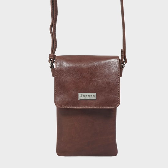 'MARIA' Full Grain Real Leather Crossbody Phone Bag - Image 1