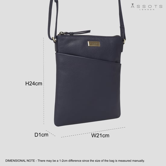 'LINBY' Pebble Grain Leather Crossbody Sling Bag - Image 6