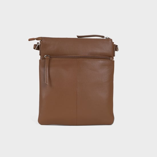 'AMBA' Soft Nappa Full Grain Real Leather Crossbody Bag - Image 4