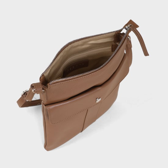 'AMBA' Soft Nappa Full Grain Real Leather Crossbody Bag - Image 5