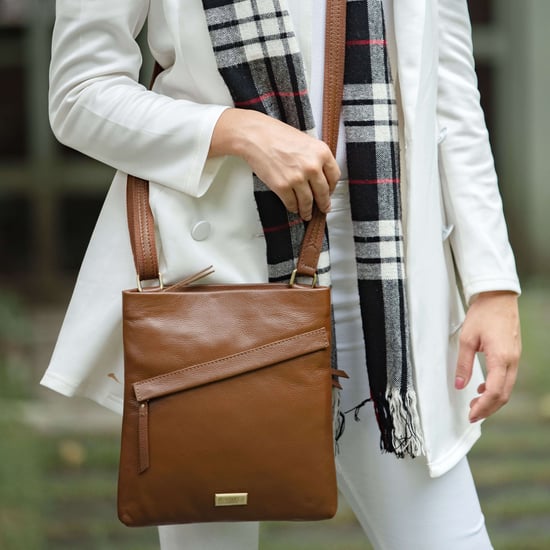 'FLORENCE' Pebble Grain Leather Crossbody Sling Bag - Image 2
