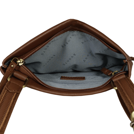 'FLORENCE' Pebble Grain Leather Crossbody Sling Bag - Image 5