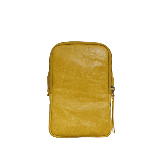 'SARAH' Vintage Natural Grain Leather Mini Crossbody Bag - Image 3