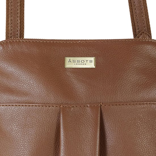 'ELSIE' Pebble Grain Leather Zip Top Crossbody Bag - Image 3