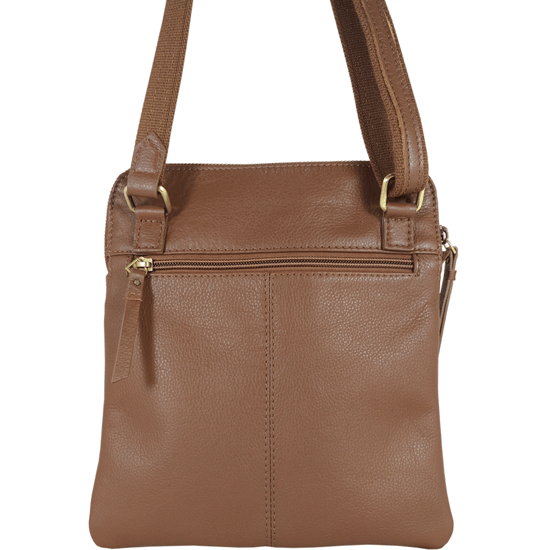 'ELSIE' Pebble Grain Leather Zip Top Crossbody Bag - Image 4
