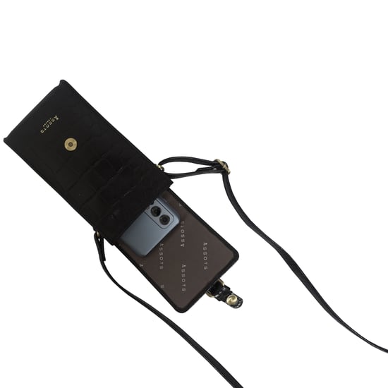 'PETRA' Croc Real Leather Mobile Phone Crossbody Bag - Image 5