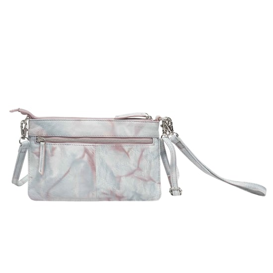 'TODD' Tie Dye Real Leather Crossbody Wristlet Bag - Image 3