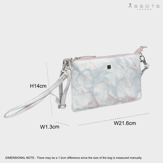 'TODD' Tie Dye Real Leather Crossbody Wristlet Bag - Image 6