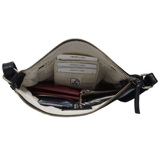 'CORI' Polished Vegetable Tanned Real Leather Crossbody Bag - Image 5