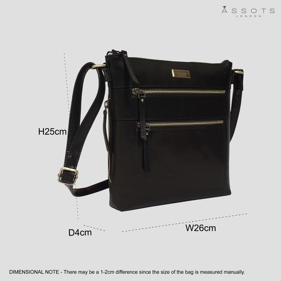 'CORI' Polished Vegetable Tanned Real Leather Crossbody Bag - Image 6