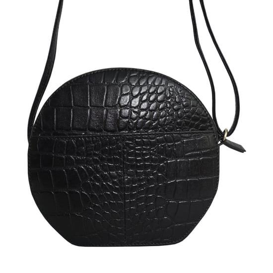 JANE' Embossed Croc Leather Round Designer Crossbody Bag - Image 3