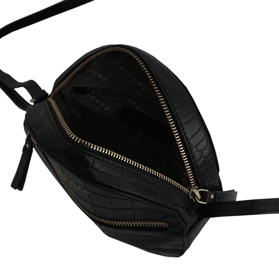 JANE' Embossed Croc Leather Round Designer Crossbody Bag - Image 4