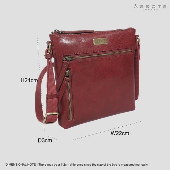 RUE' Polished VT Real Leather Crossbody Bag - Image 6