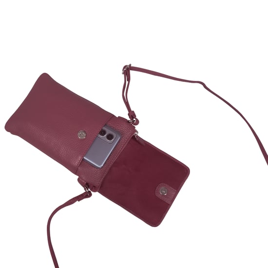 MARIA' Full Grain Real Leather Crossbody Phone Bag - Image 6