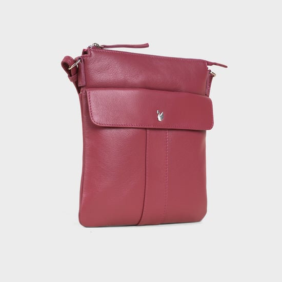'AMBA' Soft Nappa Full Grain Real Leather Crossbody Bag - Image 2