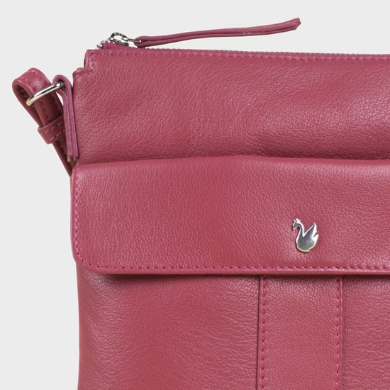 'AMBA' Soft Nappa Full Grain Real Leather Crossbody Bag - Image 3
