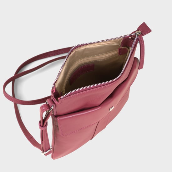 'AMBA' Soft Nappa Full Grain Real Leather Crossbody Bag - Image 5