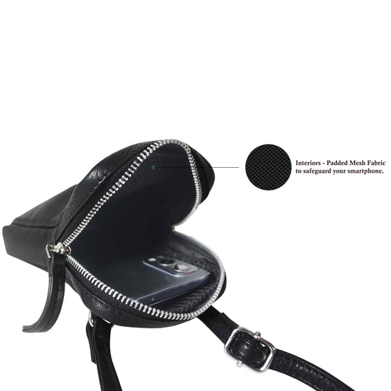 'LEO' Real Leather Crossbody Mobile Phone Bag - Image 5