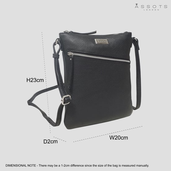'ROSY' Pebble Grain Soft Real Leather Crossbody Bag - Image 6