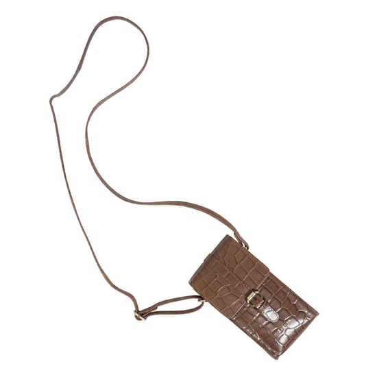 'PETRA' Croc Real Leather Mobile Phone Crossbody Bag - Image 4