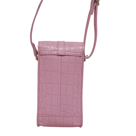 'PETRA' Croc Real Leather Mobile Phone Crossbody Bag - Image 3