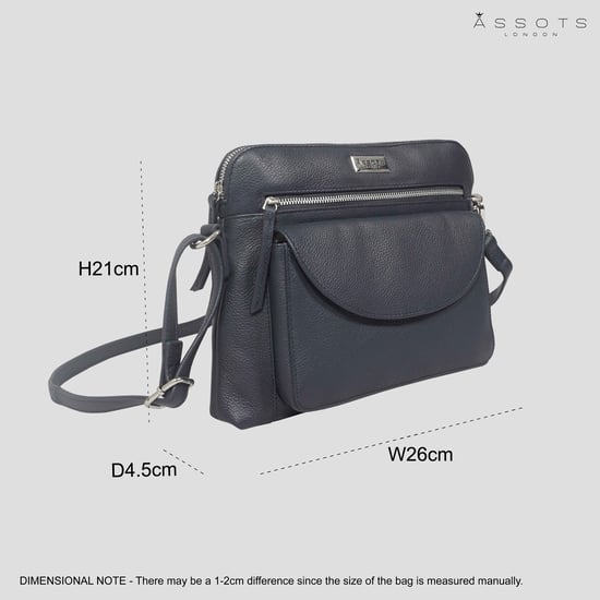 'JEAN' Soft Pebble Grain Real Leather Crossbody Bag - Image 6