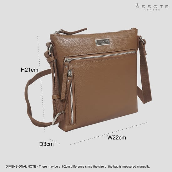 RUE' Soft Pebble Grain Leather Crossbody Bag - Image 6