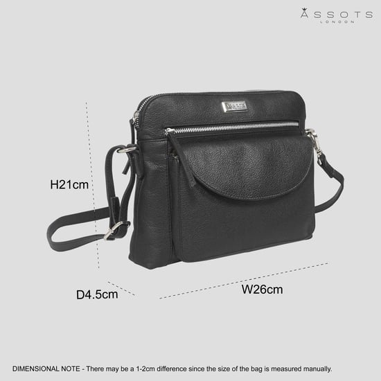 'JEAN' Soft Pebble Grain Real Leather Crossbody Bag - Image 6