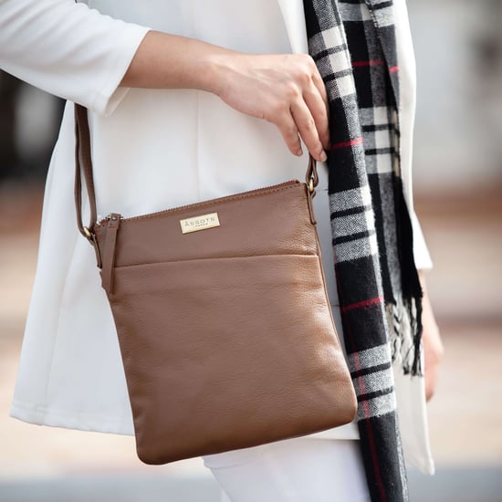 'LINBY' Pebble Grain Leather Crossbody Sling Bag - Image 2