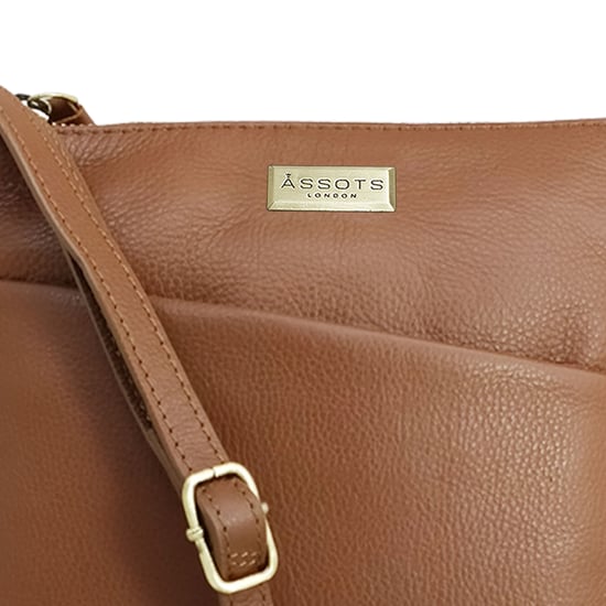 'LINBY' Pebble Grain Leather Crossbody Sling Bag - Image 3