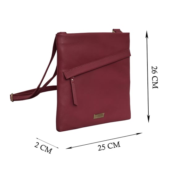 'FLORENCE' Pebble Grain Leather Crossbody Sling Bag - Image 6