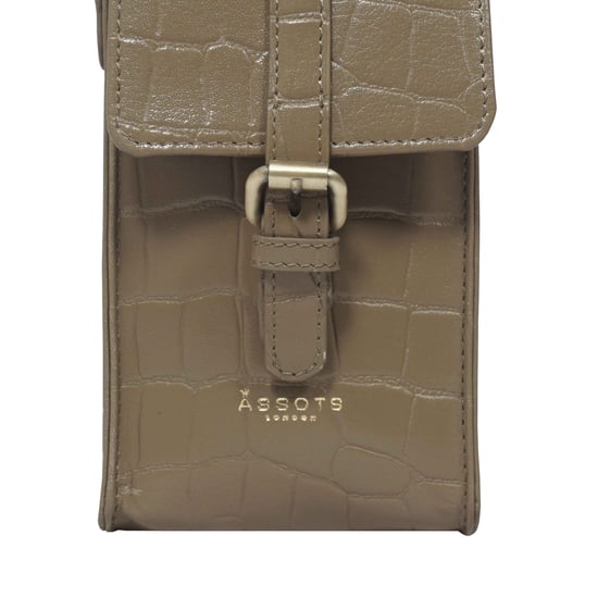 'PETRA' Croc Real Leather Mobile Phone Crossbody Bag - Image 2