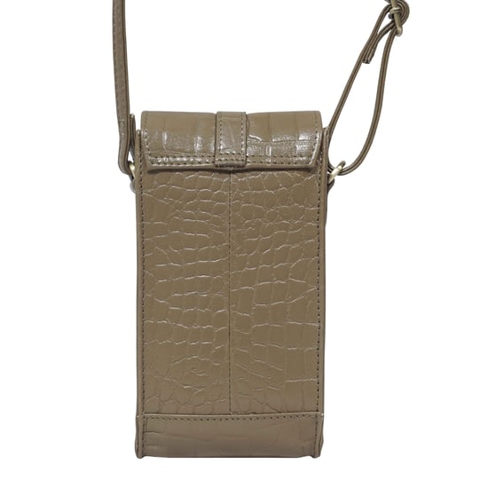 'PETRA' Croc Real Leather Mobile Phone Crossbody Bag - Image 3