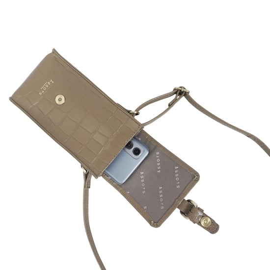 'PETRA' Croc Real Leather Mobile Phone Crossbody Bag - Image 5