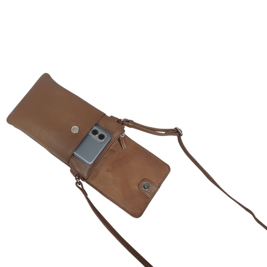 'MARIA' Full Grain Real Leather Crossbody Phone Bag - Image 5