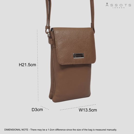 'MARIA' Full Grain Real Leather Crossbody Phone Bag - Image 6