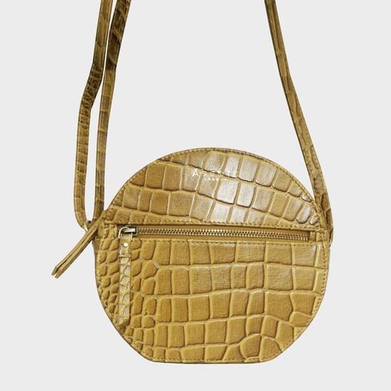 JANE' Embossed Croc Leather Round Designer Crossbody Bag - Image 1