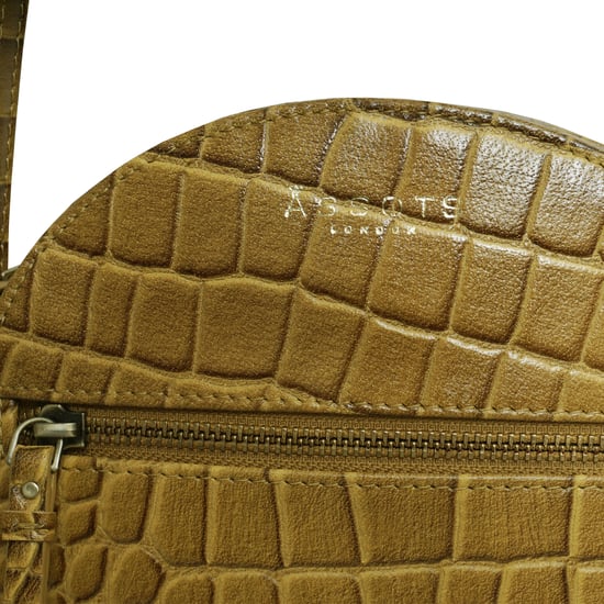 JANE' Embossed Croc Leather Round Designer Crossbody Bag - Image 2