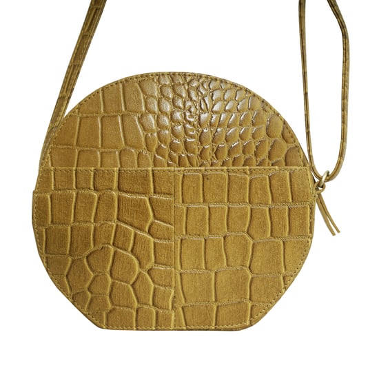 JANE' Embossed Croc Leather Round Designer Crossbody Bag - Image 3