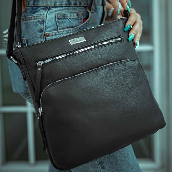'AGATHA' Real Leather Crossbody Bag - Image 2