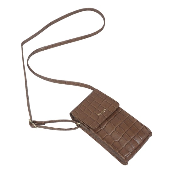 'TRACY' Croc Textured Real Leather Crossbody Phone Bag - Image 4