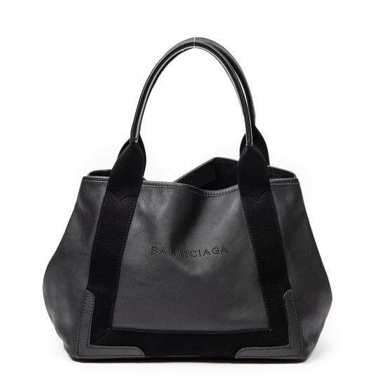 Small Navy Cabas Tote Shoulder Bag - Image 1