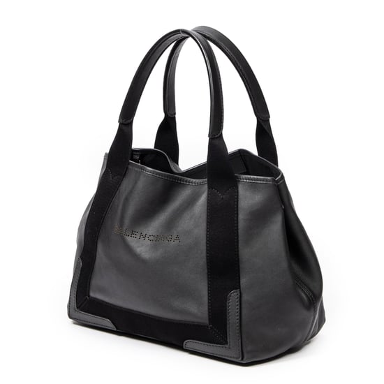 Small Navy Cabas Tote Shoulder Bag - Image 2