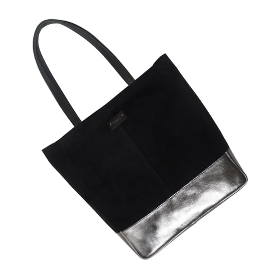 PAIGE' Metallic + Suede Real Leather Tote Bag - Image 4