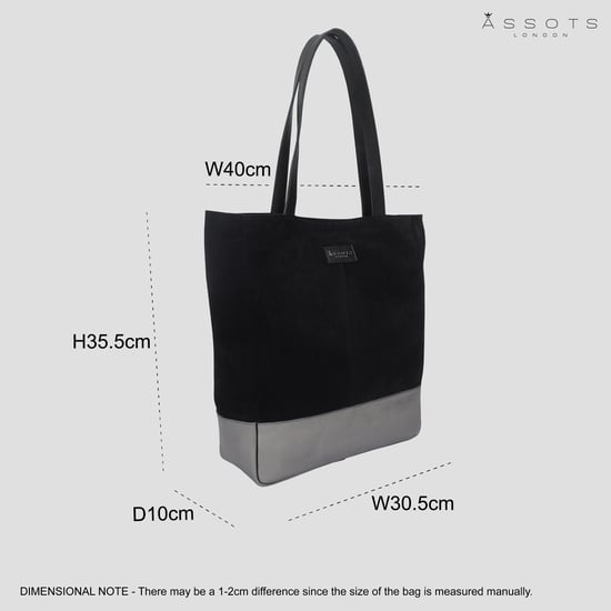 PAIGE' Metallic + Suede Real Leather Tote Bag - Image 6