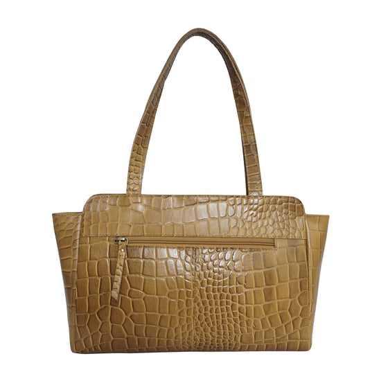 'JUDITH' Croc Real Leather Shoulder Bag - Image 3