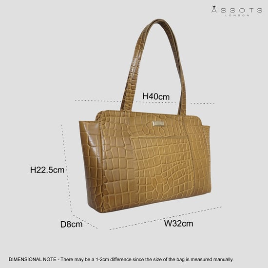 'JUDITH' Croc Real Leather Shoulder Bag - Image 6