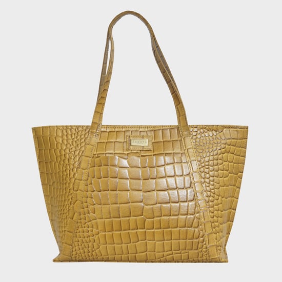 AGNES' Croc Embossed Real Leather Designer Tote Bag - Image 1