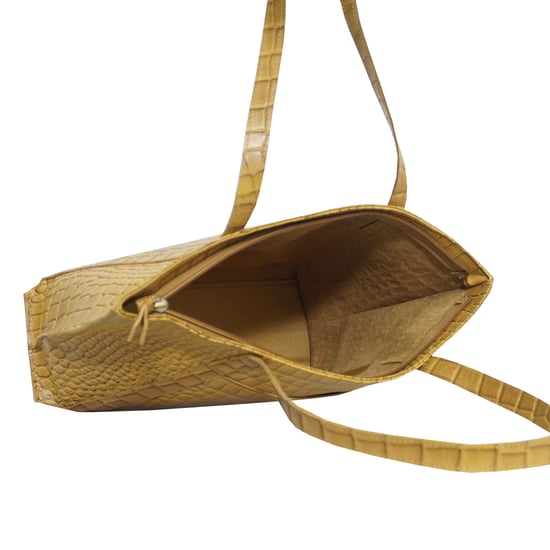 AGNES' Croc Embossed Real Leather Designer Tote Bag - Image 4